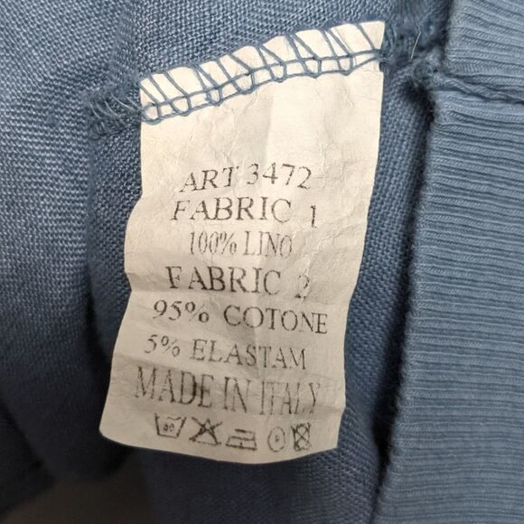 100% LIN BLANC Blue Linen Pocket Dress M - Picture 8 of 10